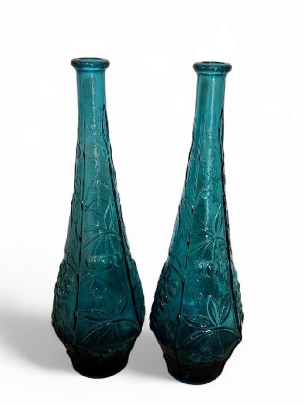 Vintage teal glass genie bottle Decatur’s - Picture 3 of 5